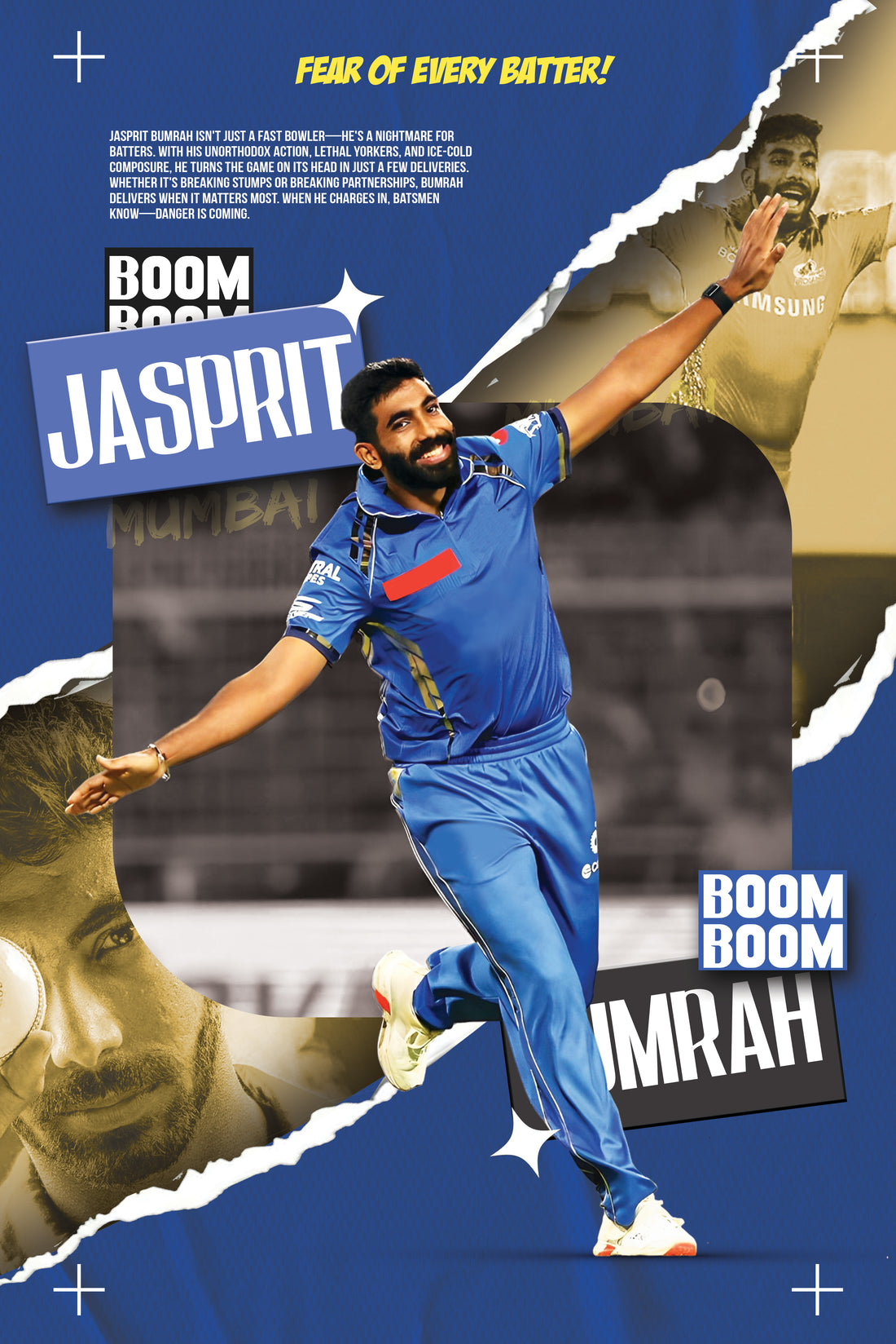 JASPRIT BUMRAH | IPL #34 | CRICKET POSTERS